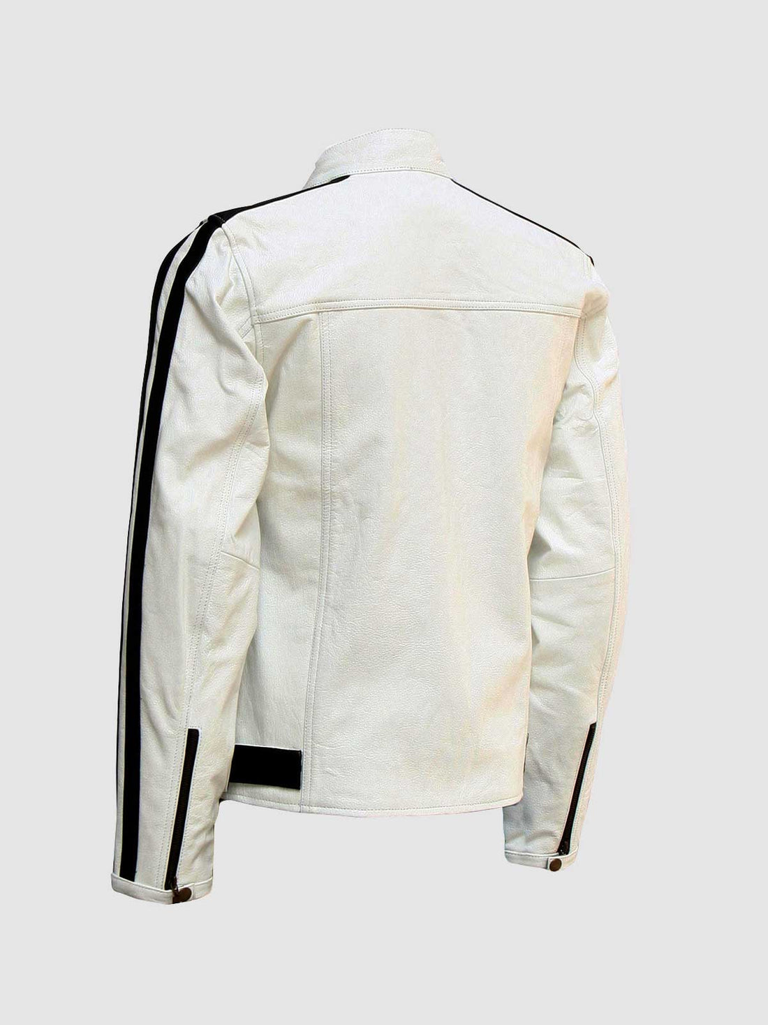 Men's White Biker Leather Jacket – Motorcycle Casual Style