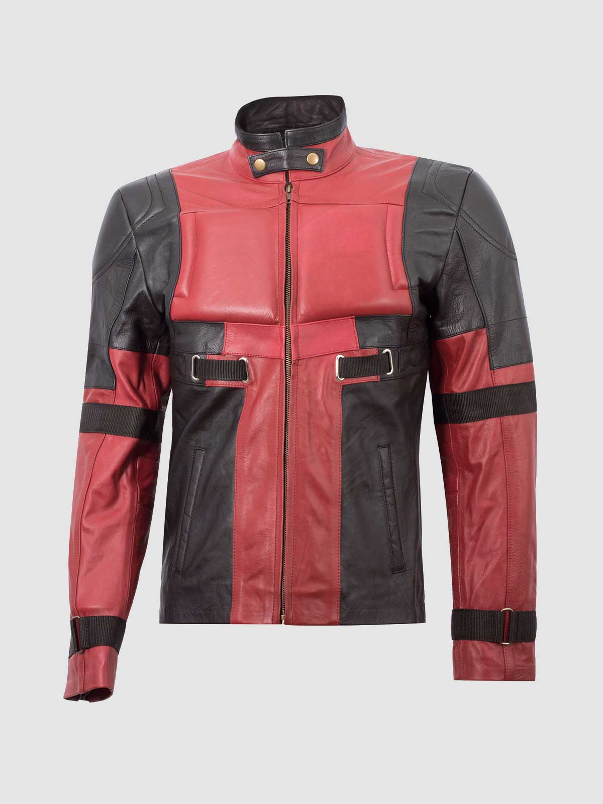 Men's Black & Red Biker Leather Jacket – Motorcycle Casual Style