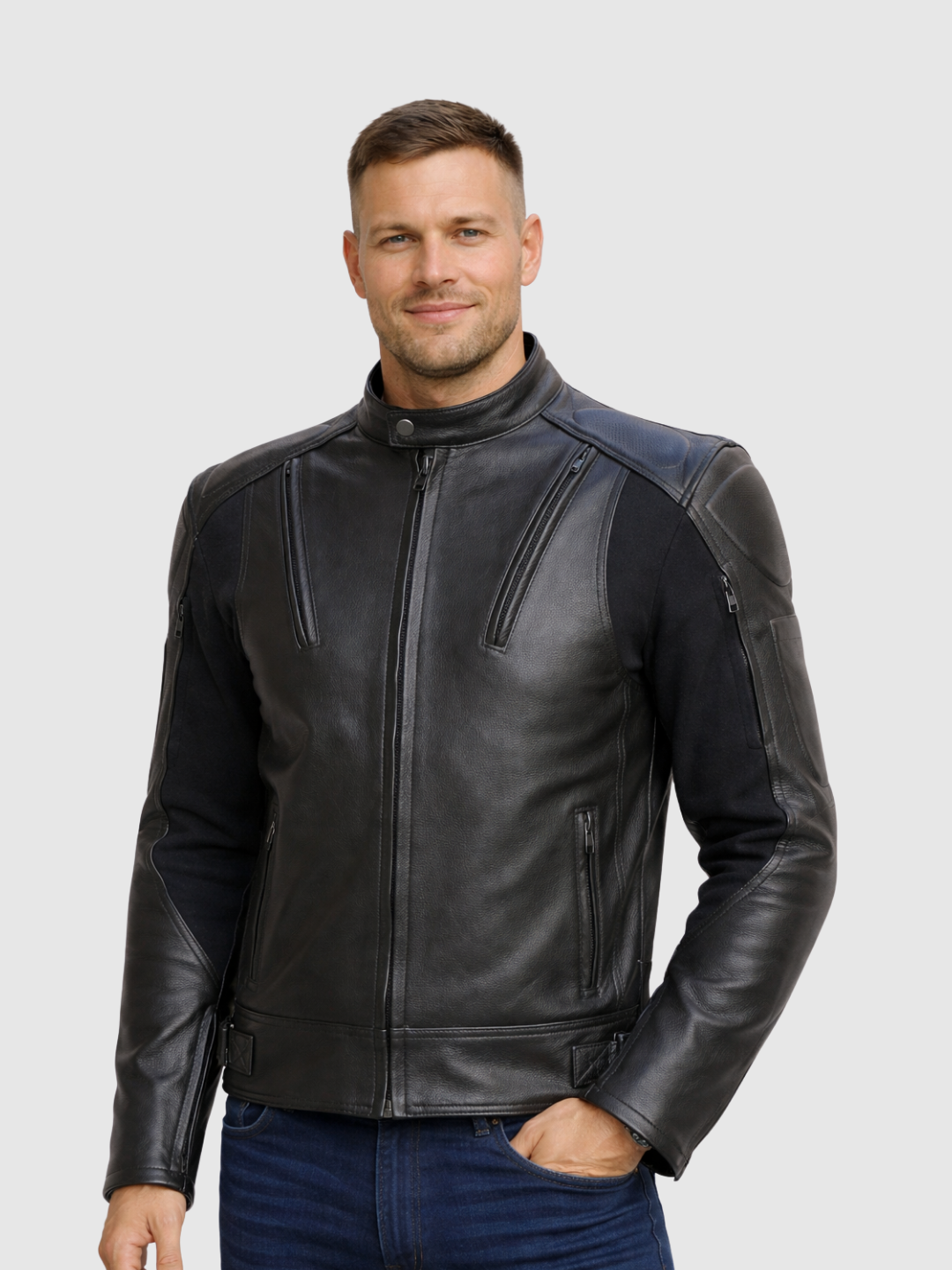 Men's Biker Leather Jacket – Motorcycle Casual Style