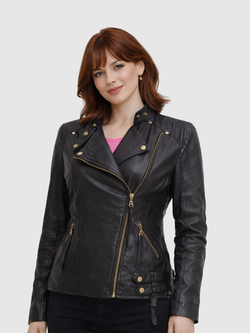 Women's Leather Jacket – Classic Casual Style