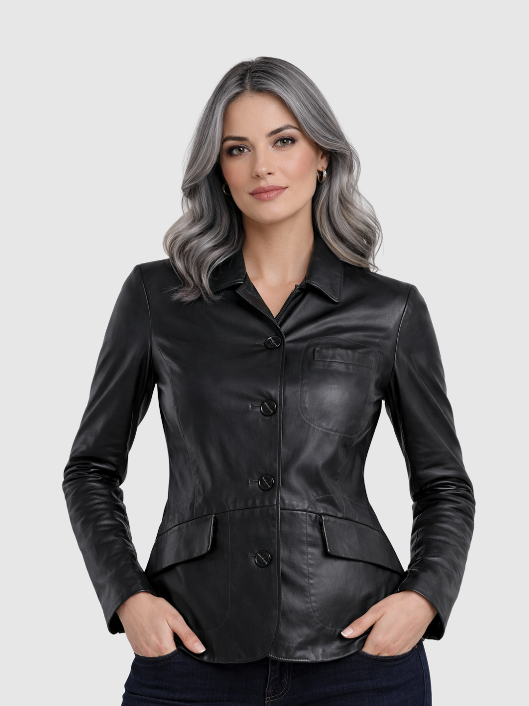 Women's Leather Coat – Winter Casual Style