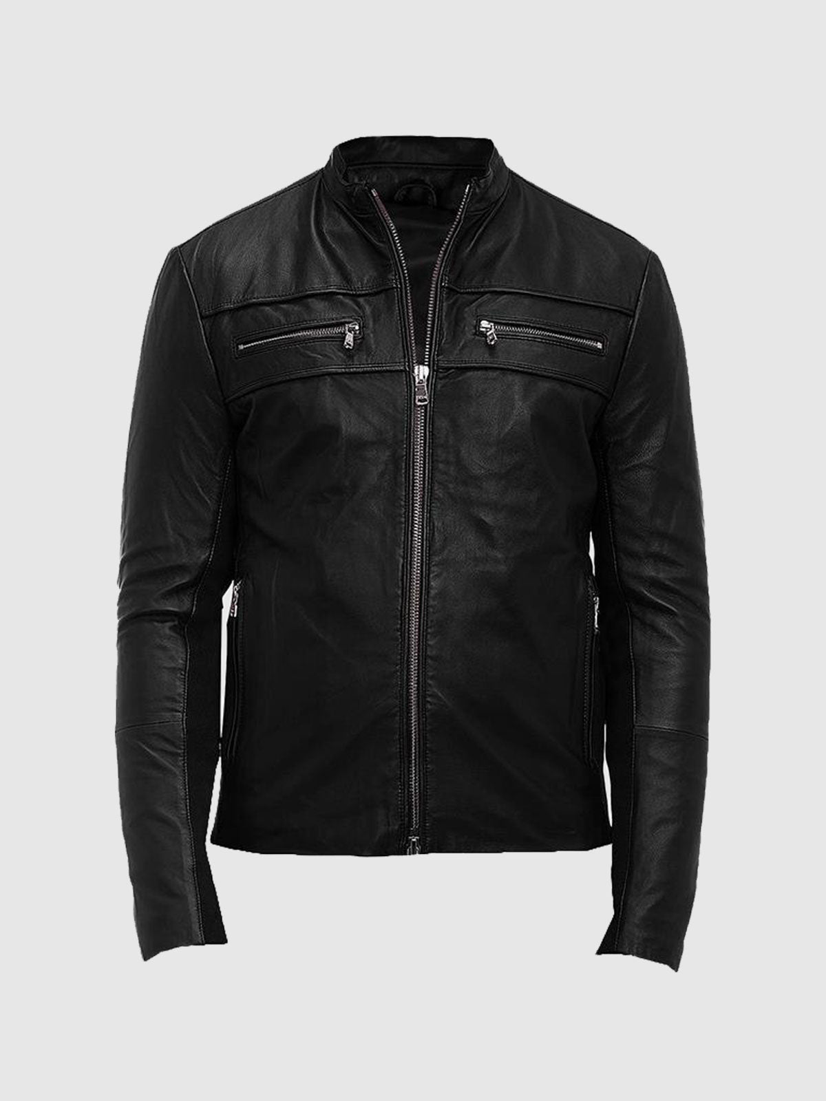 Men's Black Biker Leather Jacket – Motorcycle Casual Style