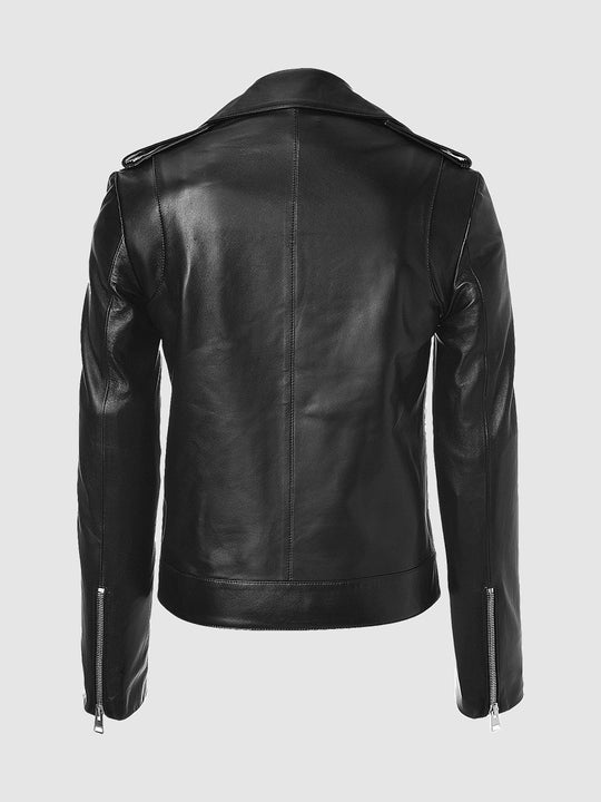 Men's Black Biker Leather Jacket – Motorcycle Casual Style