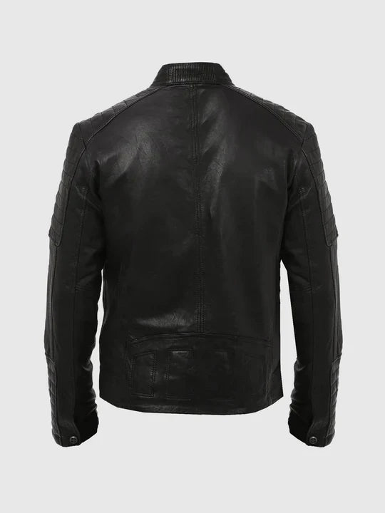 Men's Black Biker Leather Jacket – Motorcycle Casual Style