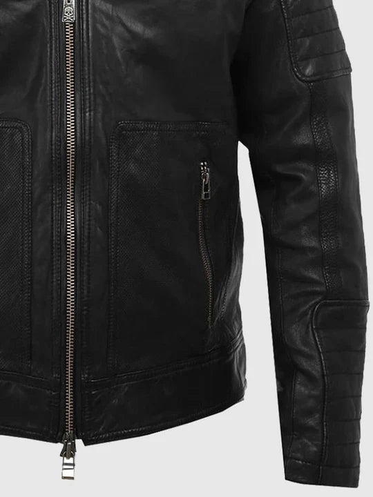 Men's Black Biker Leather Jacket – Motorcycle Casual Style