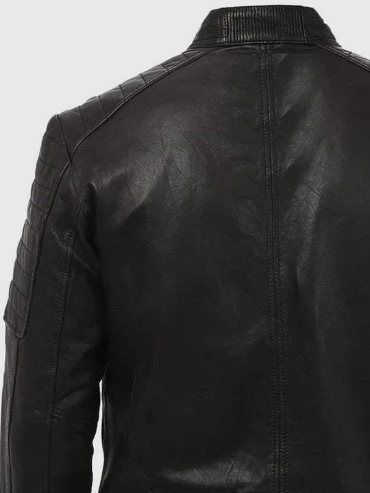 Men's Black Biker Leather Jacket – Motorcycle Casual Style