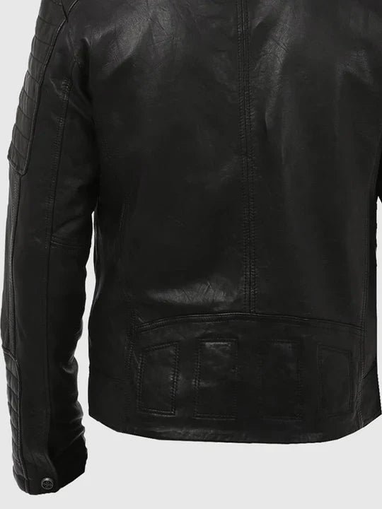 Men's Black Biker Leather Jacket – Motorcycle Casual Style