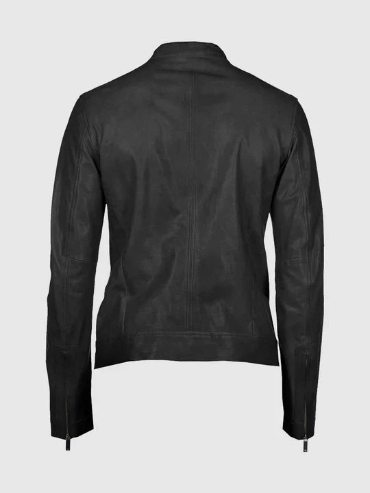 Men's Black Leather Jacket – Classic Casual Style