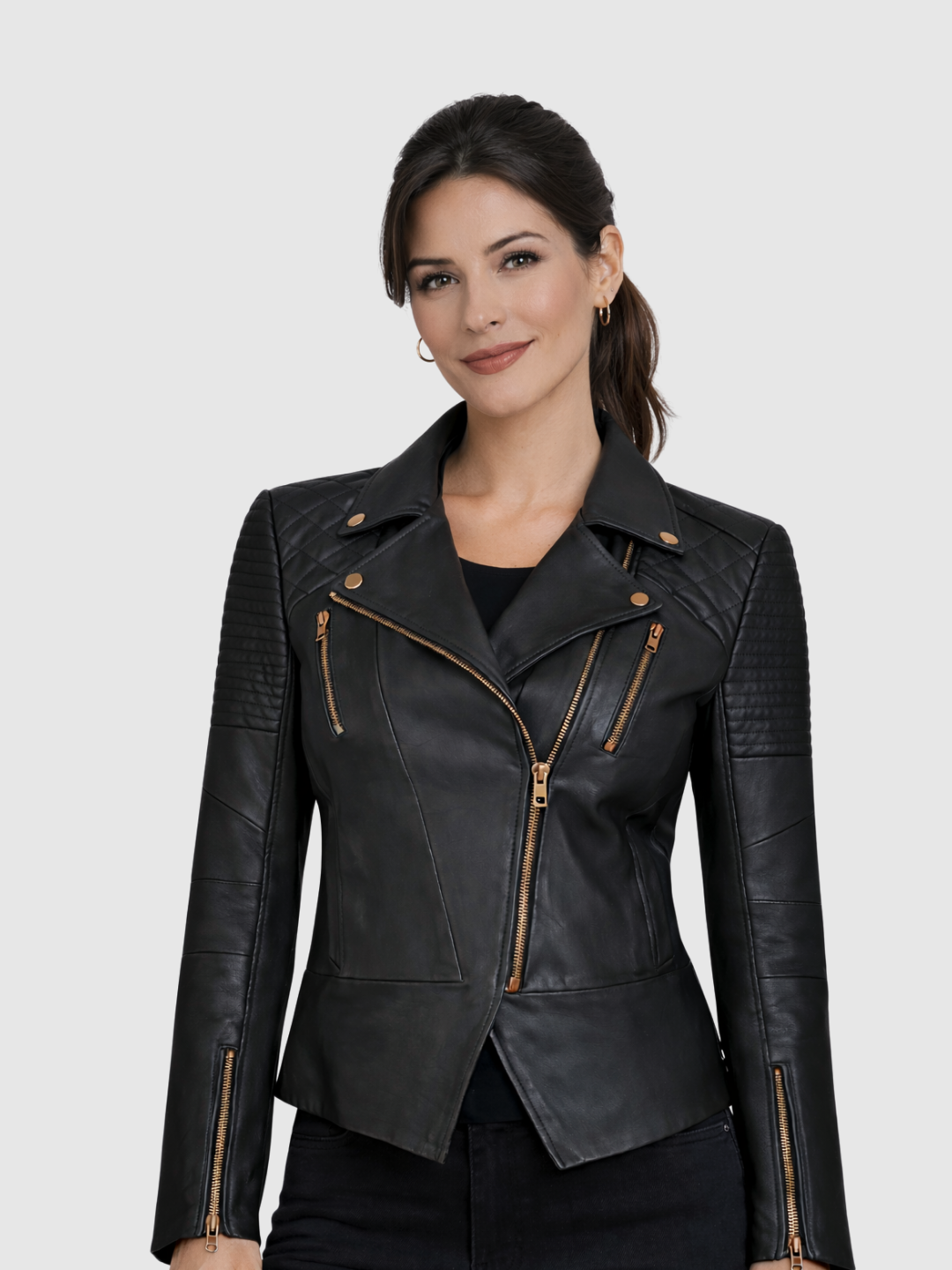 Women's Biker Leather Jacket – Motorcycle Casual Style