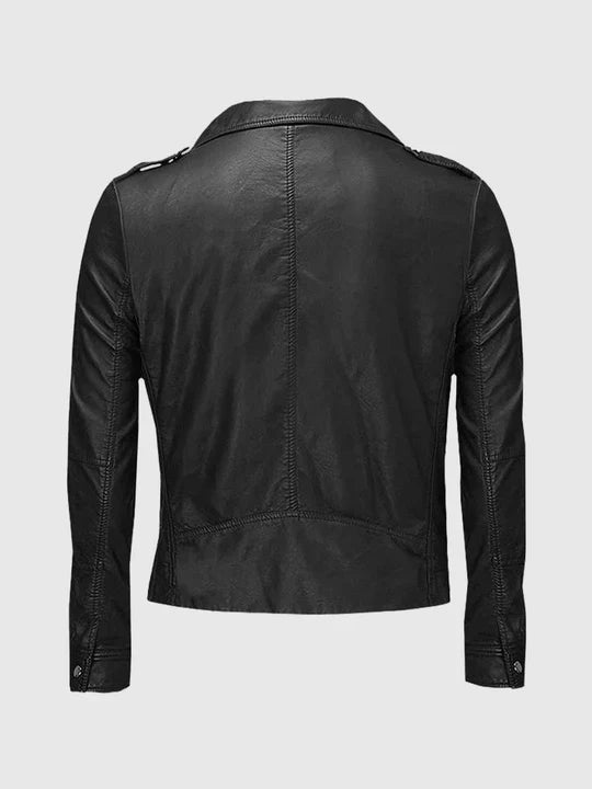 Women's Black Biker Leather Jacket – Motorcycle Casual Style