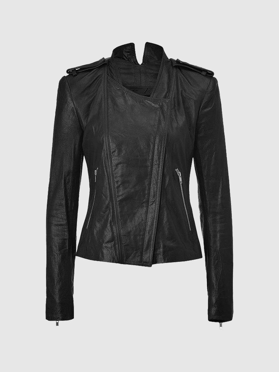 Women's Black Biker Leather Jacket – Motorcycle Casual Style