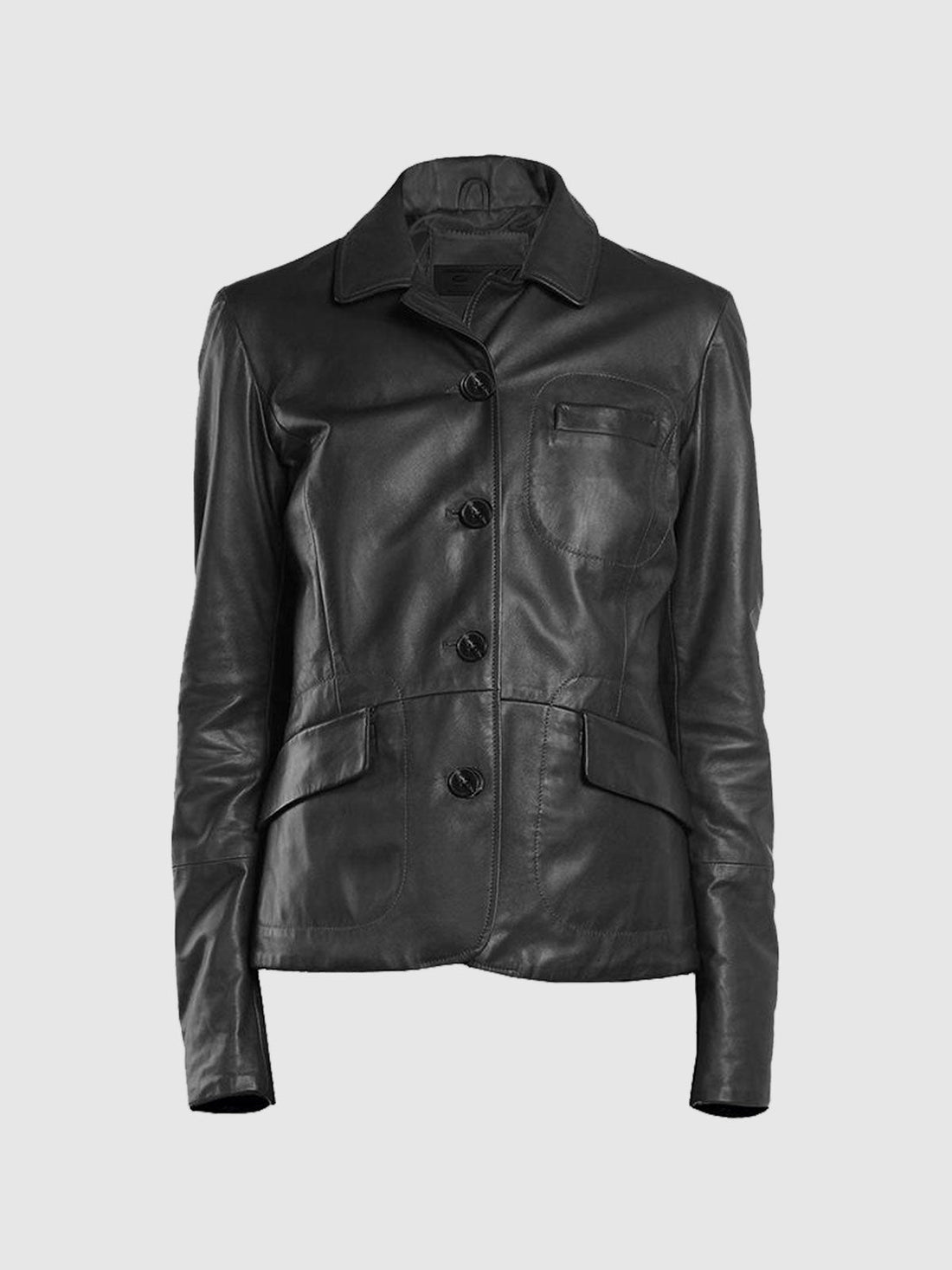Women's Leather Coat – Winter Casual Style