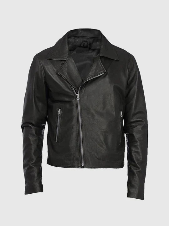 Men's Black Biker Leather Jacket – Motorcycle Casual Style