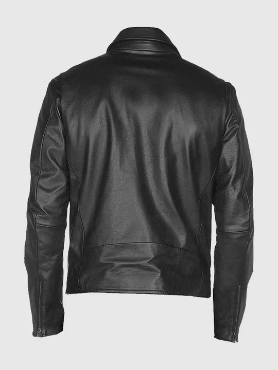 Men's Black Biker Leather Jacket – Motorcycle Casual Style