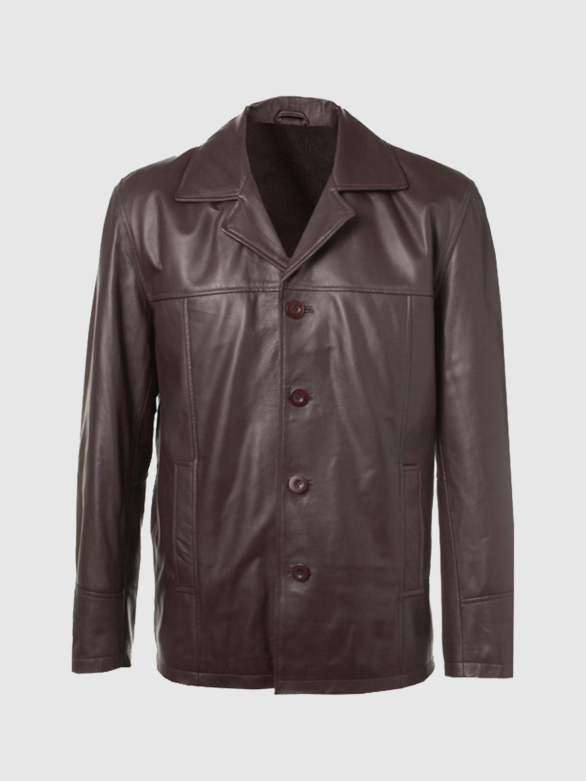 Men's Brown Blazer Leather Jacket – Casual Formal Style
