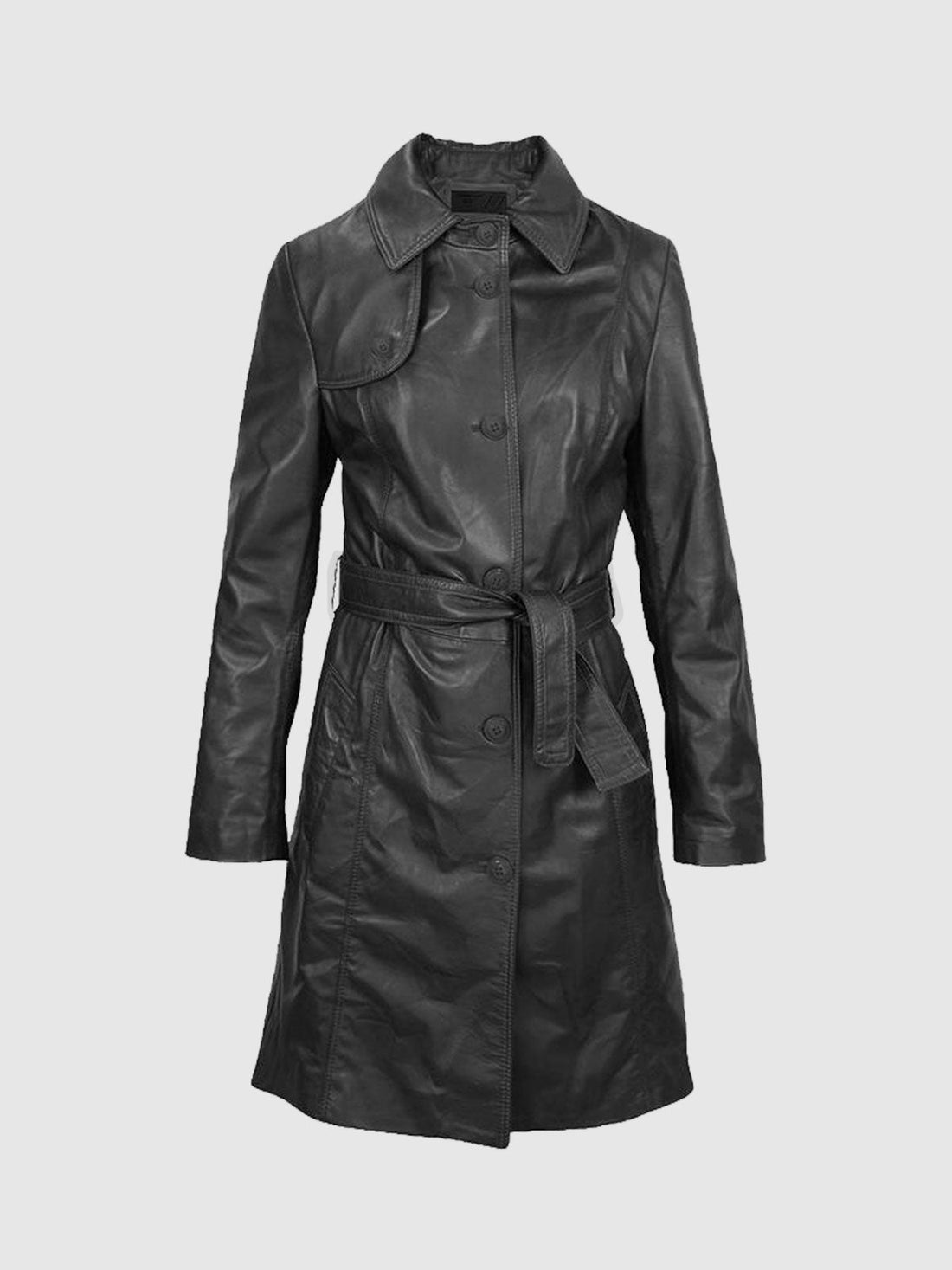 Women's Long Leather Coat – Winter Longline Style