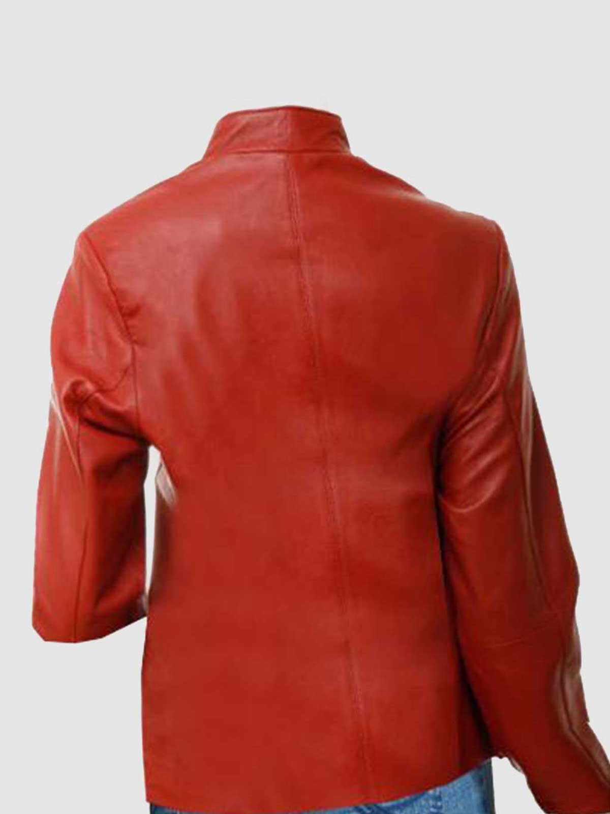 Women's Red Biker Leather Jacket – Motorcycle Casual Style