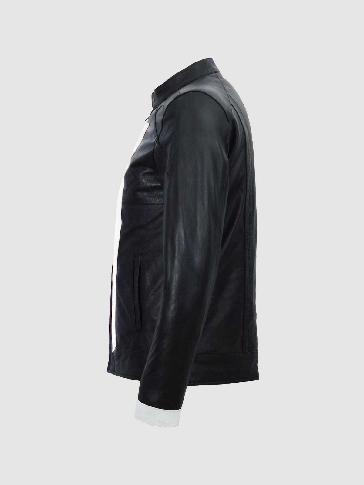 Men's Black Biker Leather Jacket – Motorcycle Casual Style