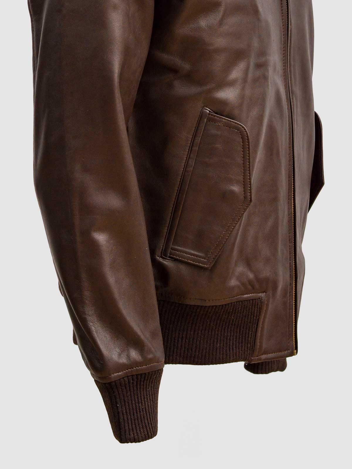 Men's Brown Bomber Leather Jacket – Casual Streetwear Style