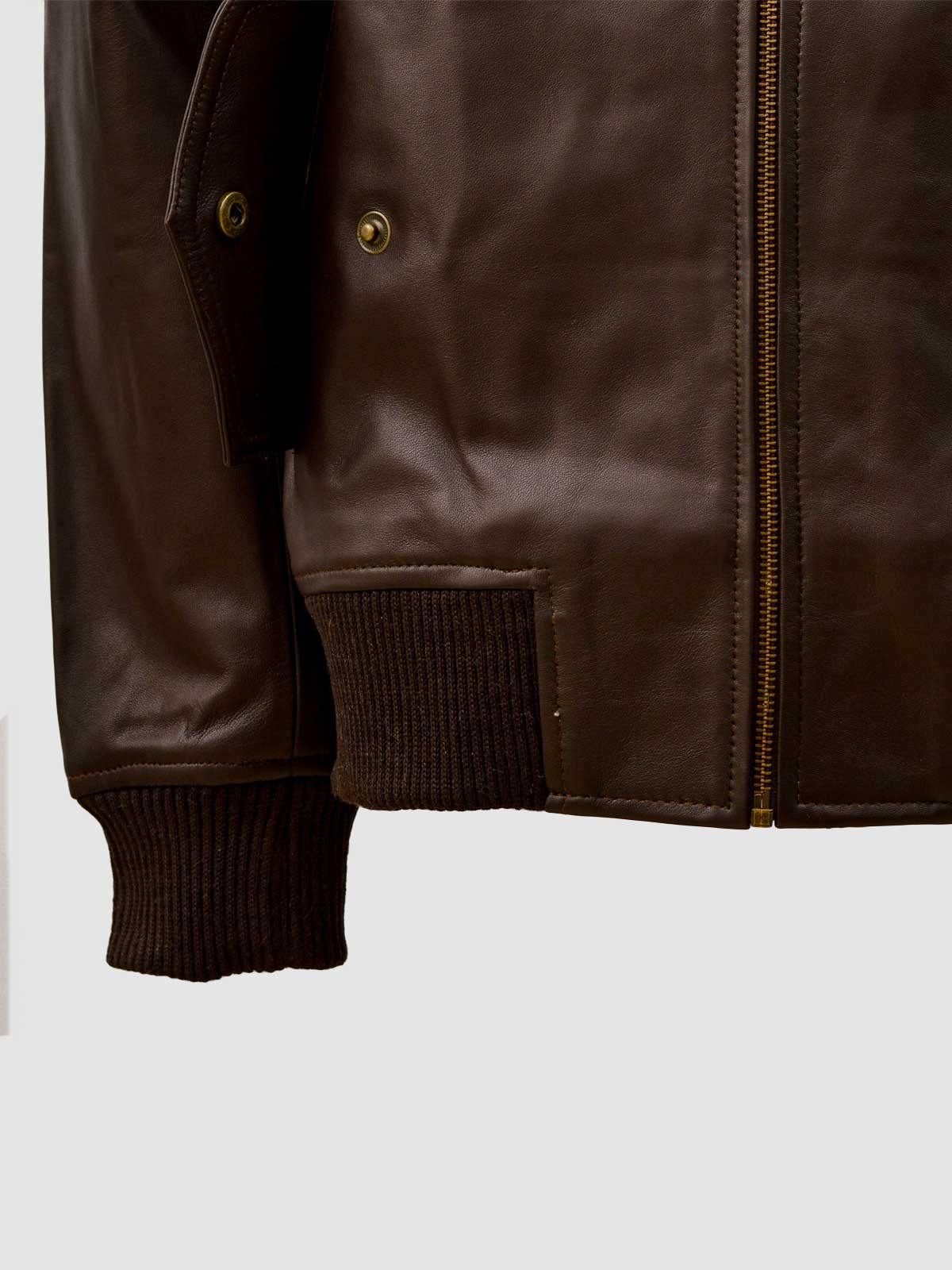 Men's Brown Bomber Leather Jacket – Casual Streetwear Style