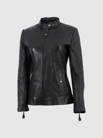 Women's Cafe Racer Leather Jacket – Moto Everyday Casual Style