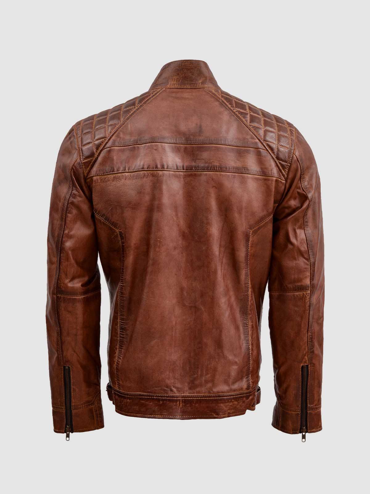 Men's Brown Biker Leather Jacket – Motorcycle Casual Style