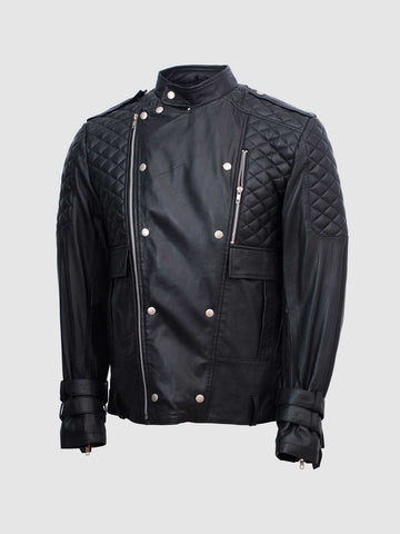 Men's Black Biker Leather Jacket – Motorcycle Casual Style
