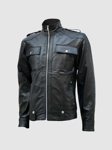 Men's Black Leather Jacket – Classic Casual Style
