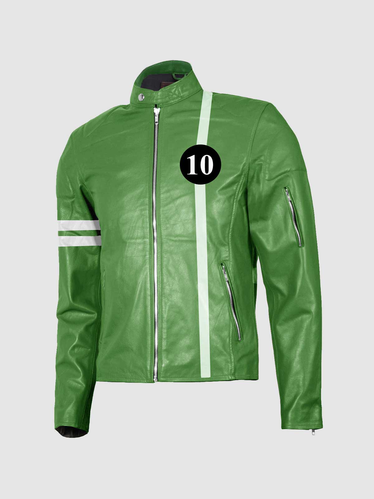 Green Biker Leather Jacket – Motorcycle Casual Style