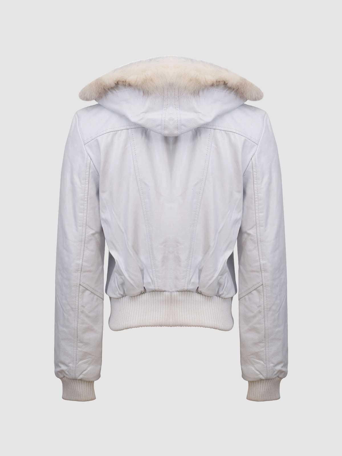 Women's White Leather Jacket – Classic Casual Style