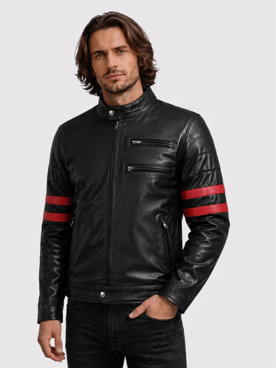 Men's Black Leather Jacket – Classic Casual Style