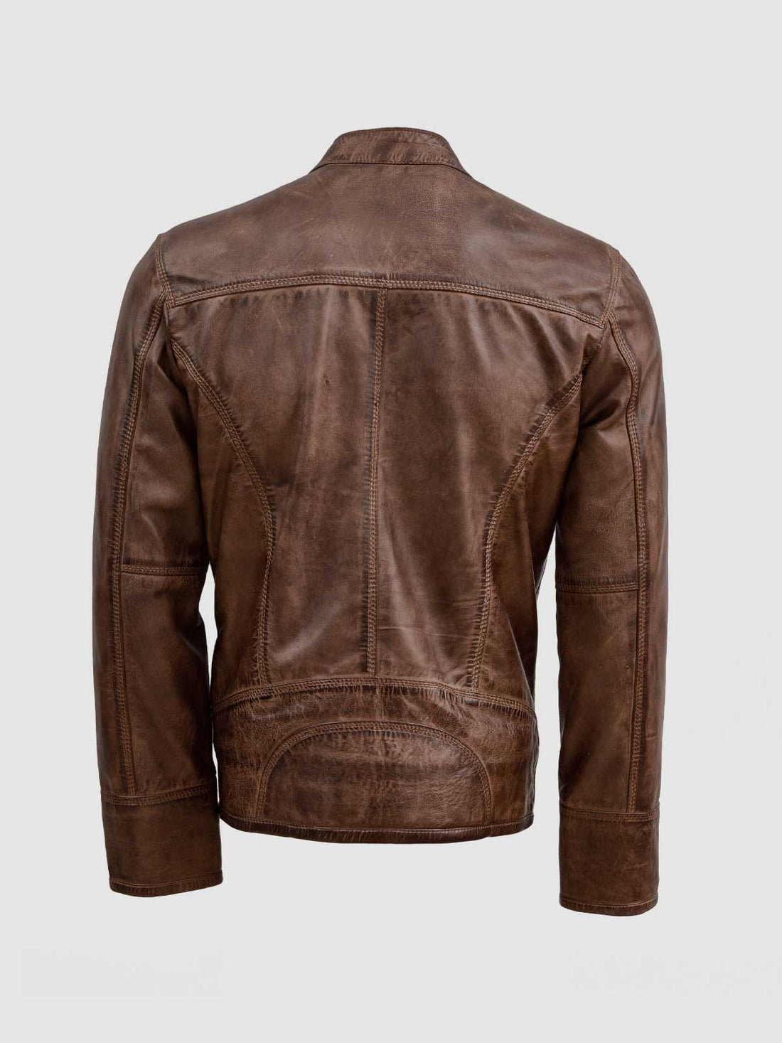Men's Brown Leather Jacket – Classic Casual Style