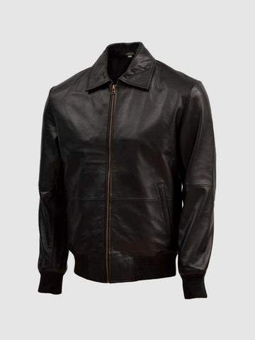 Men's Black Biker Leather Jacket – Motorcycle Casual Style