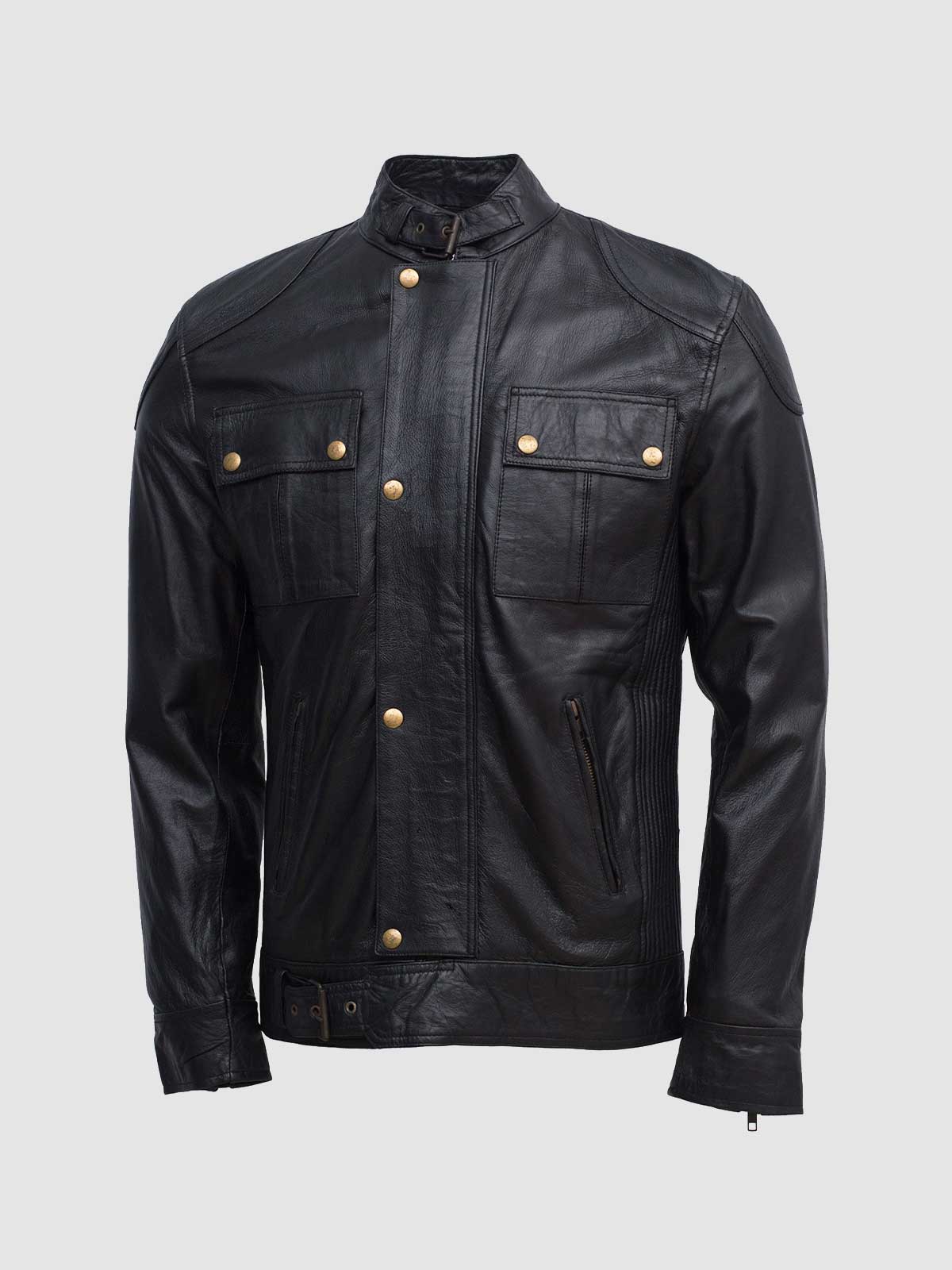 Men's Black Leather Jacket – Classic Casual Style