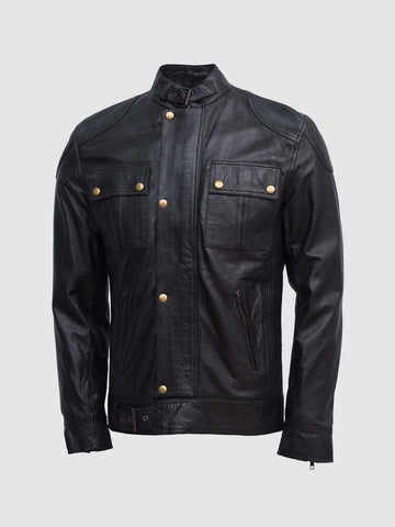 Men's Black Leather Jacket – Classic Casual Style