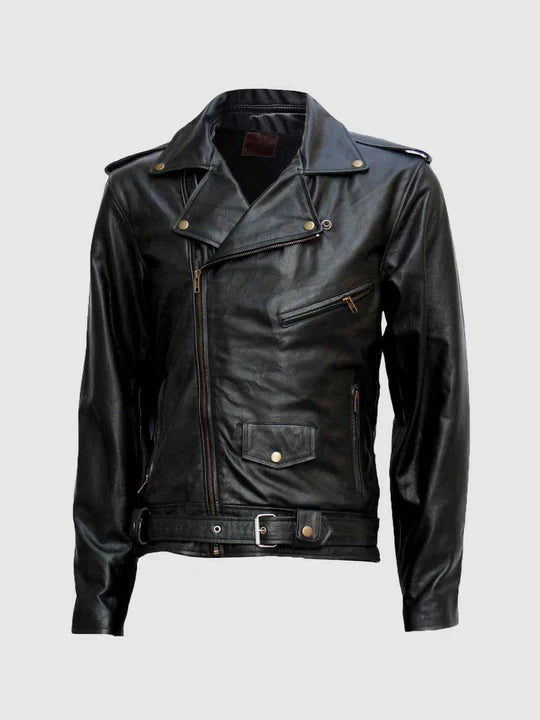 Men's Black Biker Leather Jacket – Motorcycle Casual Style
