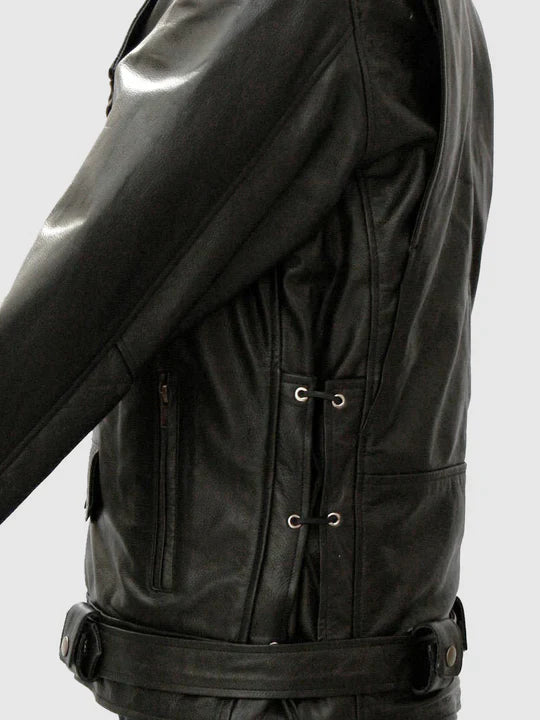 Men's Black Biker Leather Jacket – Motorcycle Casual Style
