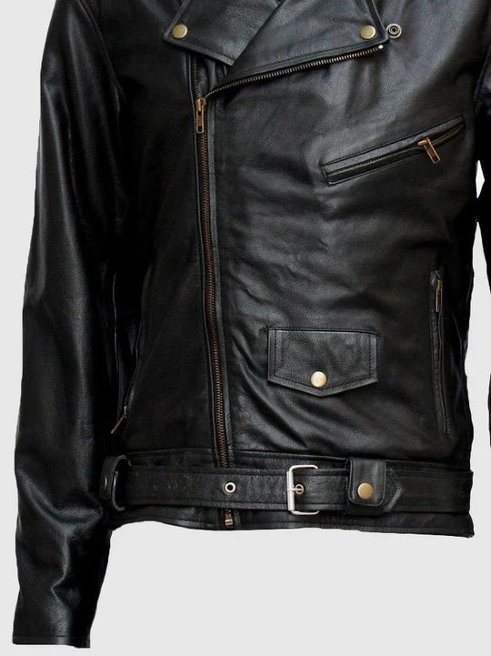 Men's Black Biker Leather Jacket – Motorcycle Casual Style