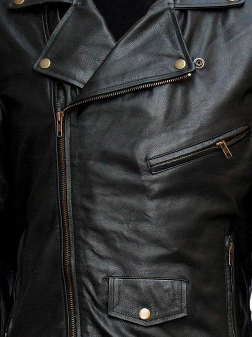 Men's Black Biker Leather Jacket – Motorcycle Casual Style