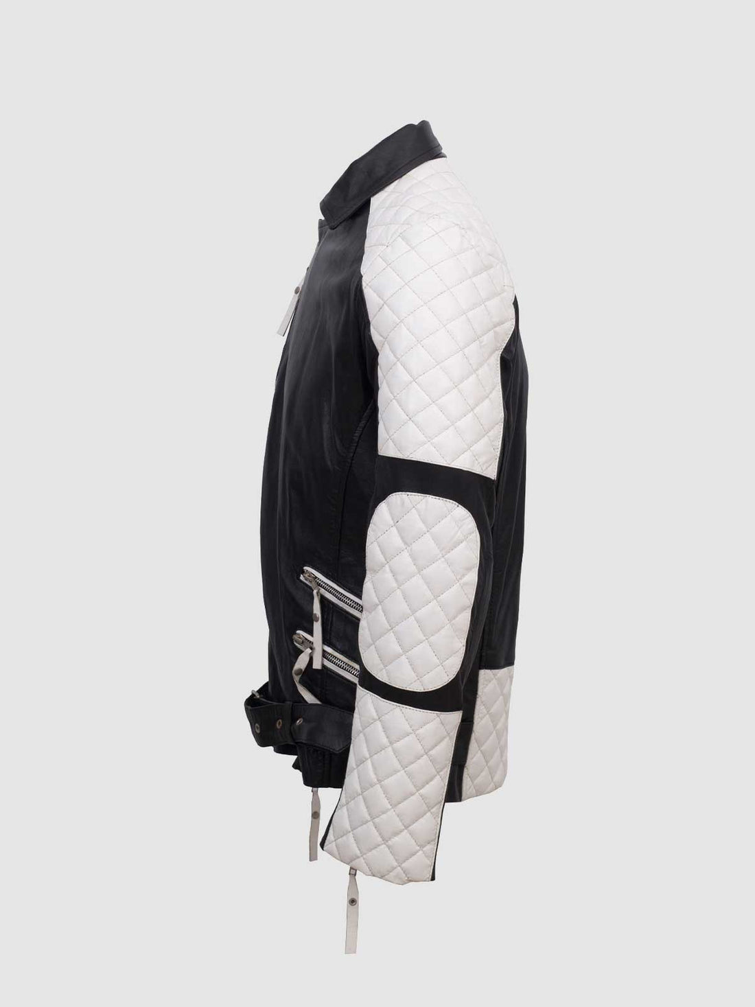 Men's Black Quilted Leather Jacket – Slim Fit Winter Style