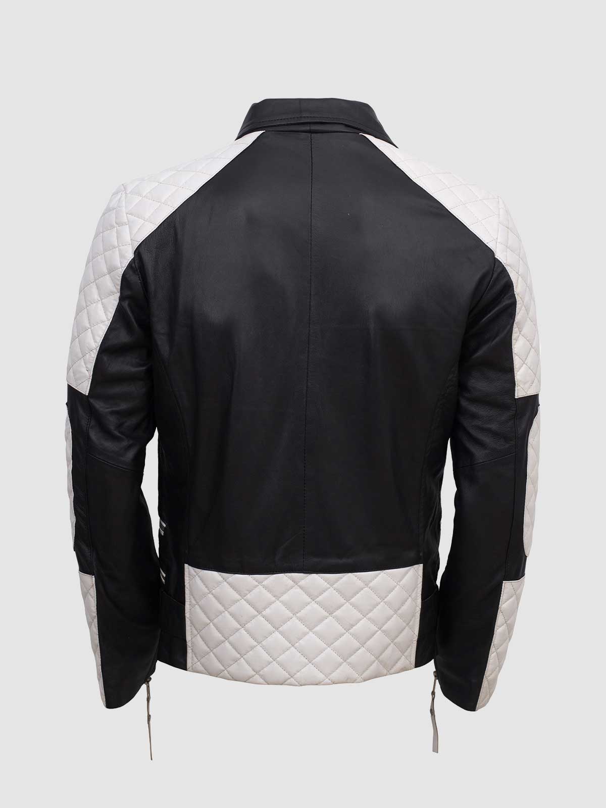 Men's Black Quilted Leather Jacket – Slim Fit Winter Style