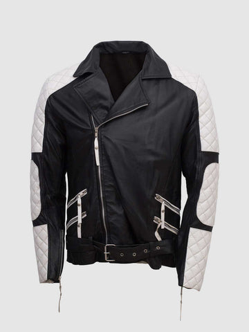 Men's Black Quilted Leather Jacket – Slim Fit Winter Style