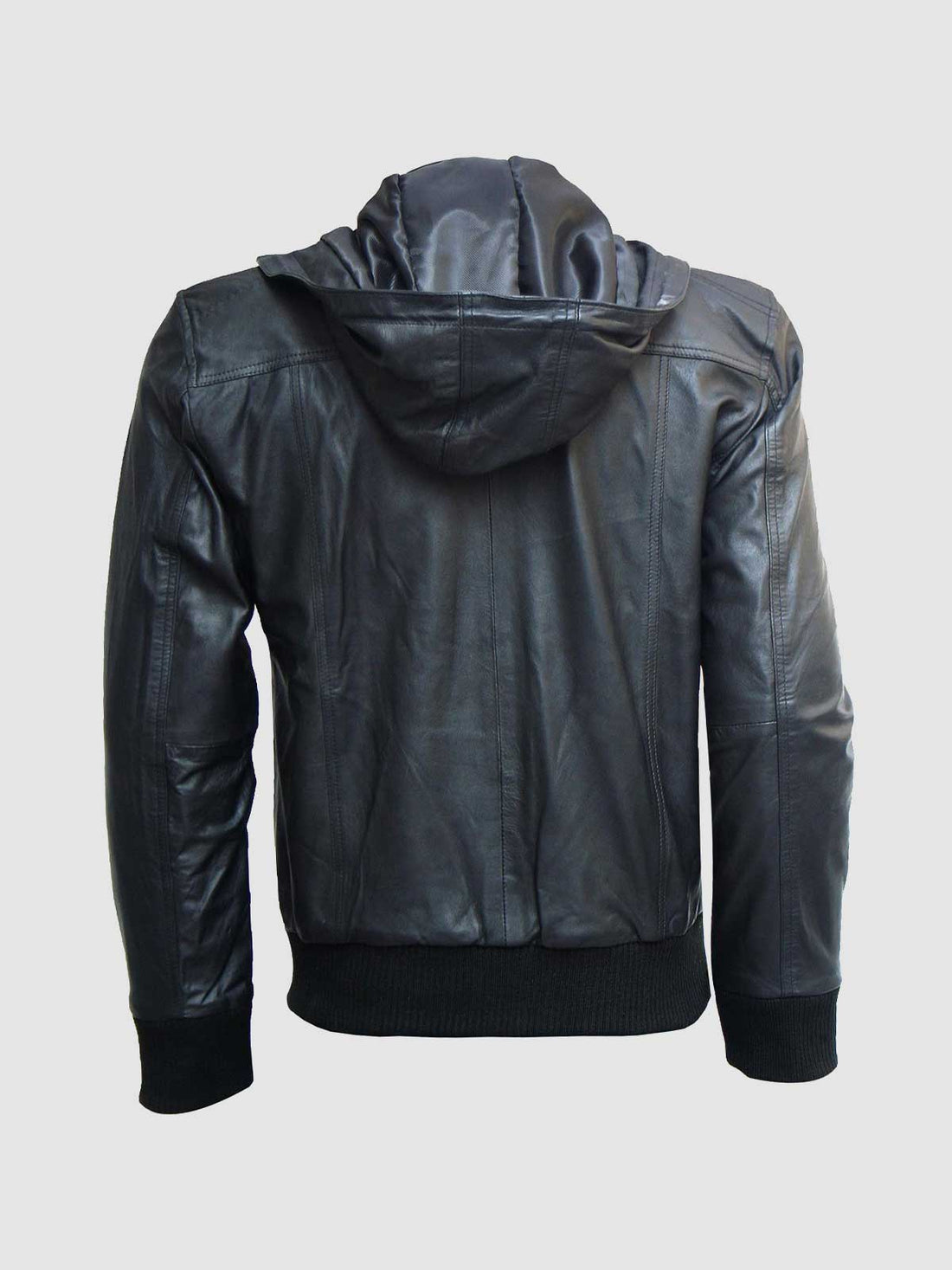 Men's Black Bomber Leather Jacket – Casual Streetwear Style