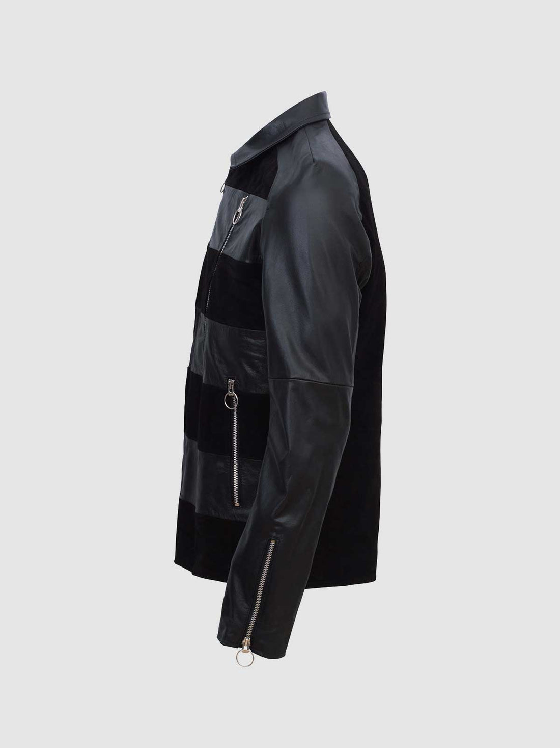 Men's Black Suede Leather Jacket – Casual Winter Style