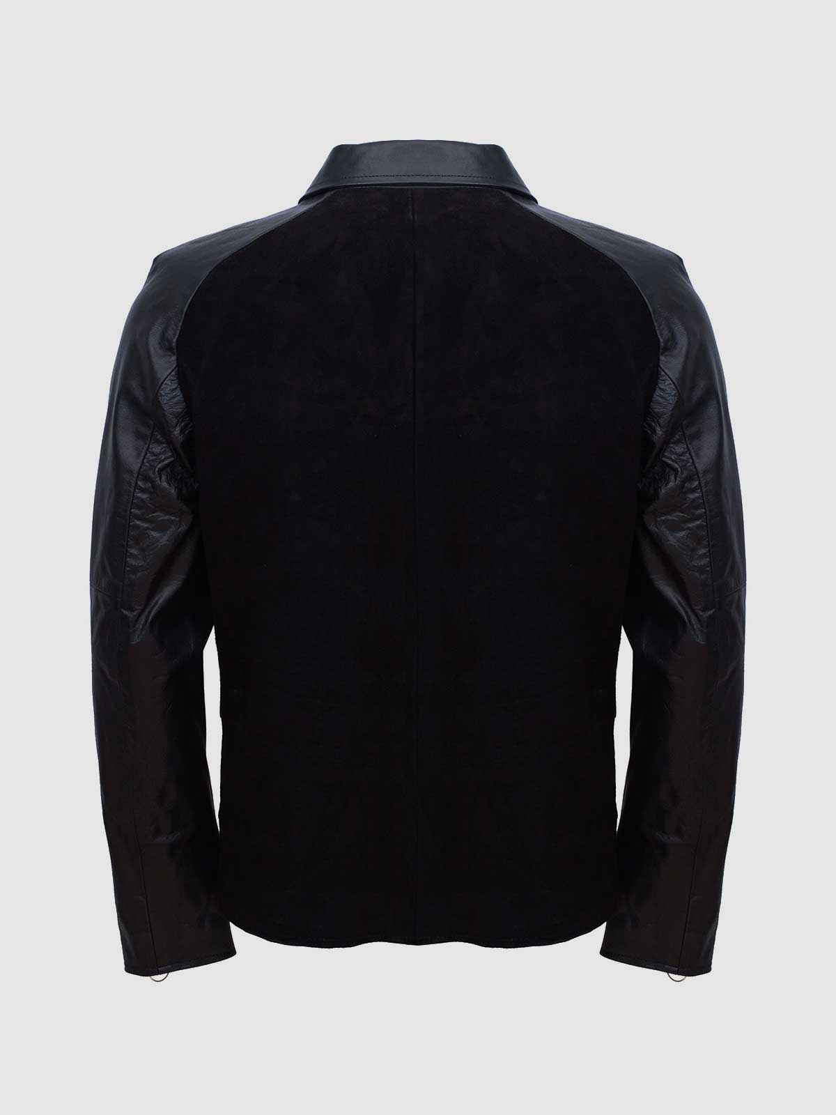 Men's Black Suede Leather Jacket – Casual Winter Style