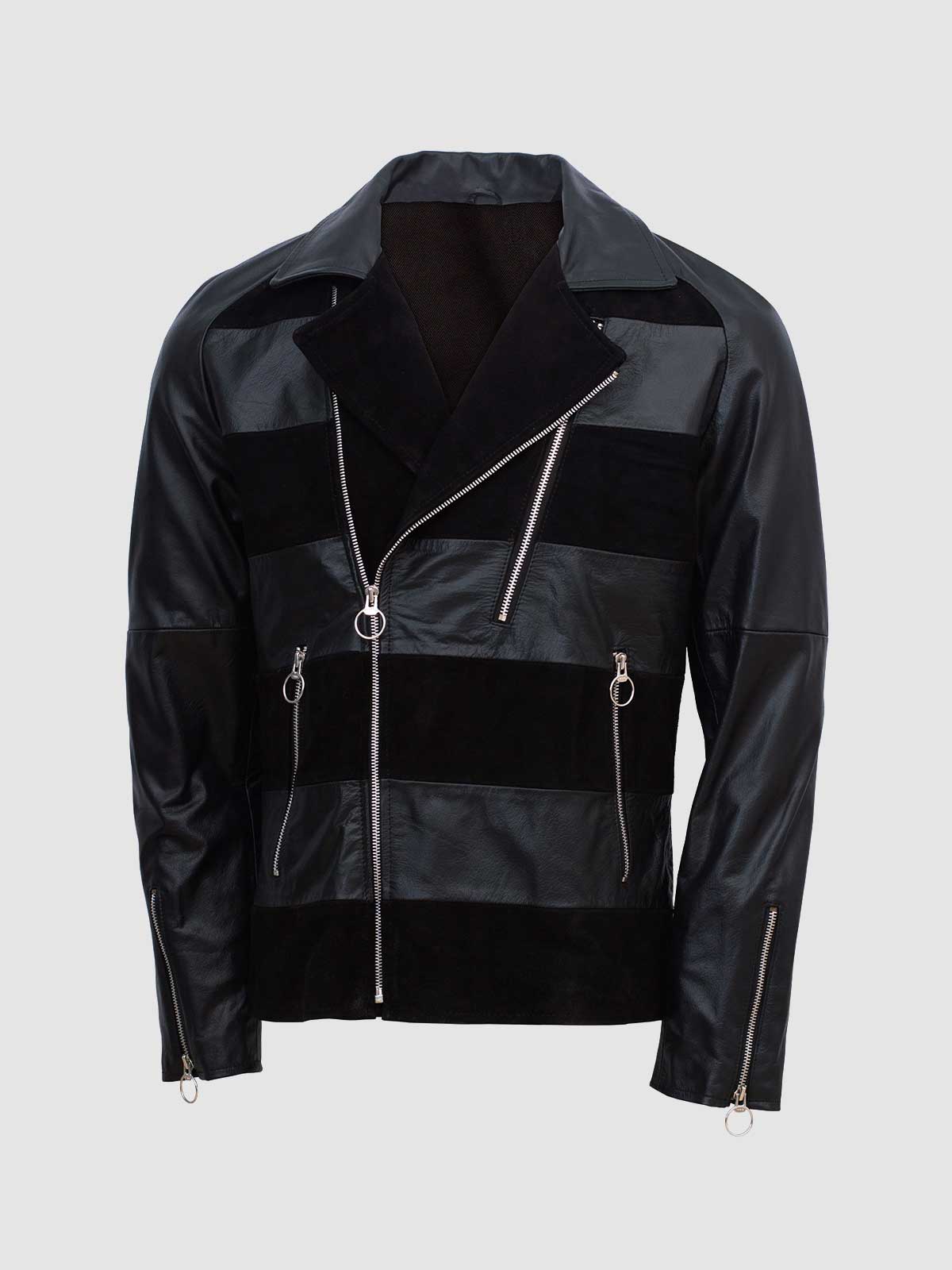 Men's Black Suede Leather Jacket – Casual Winter Style