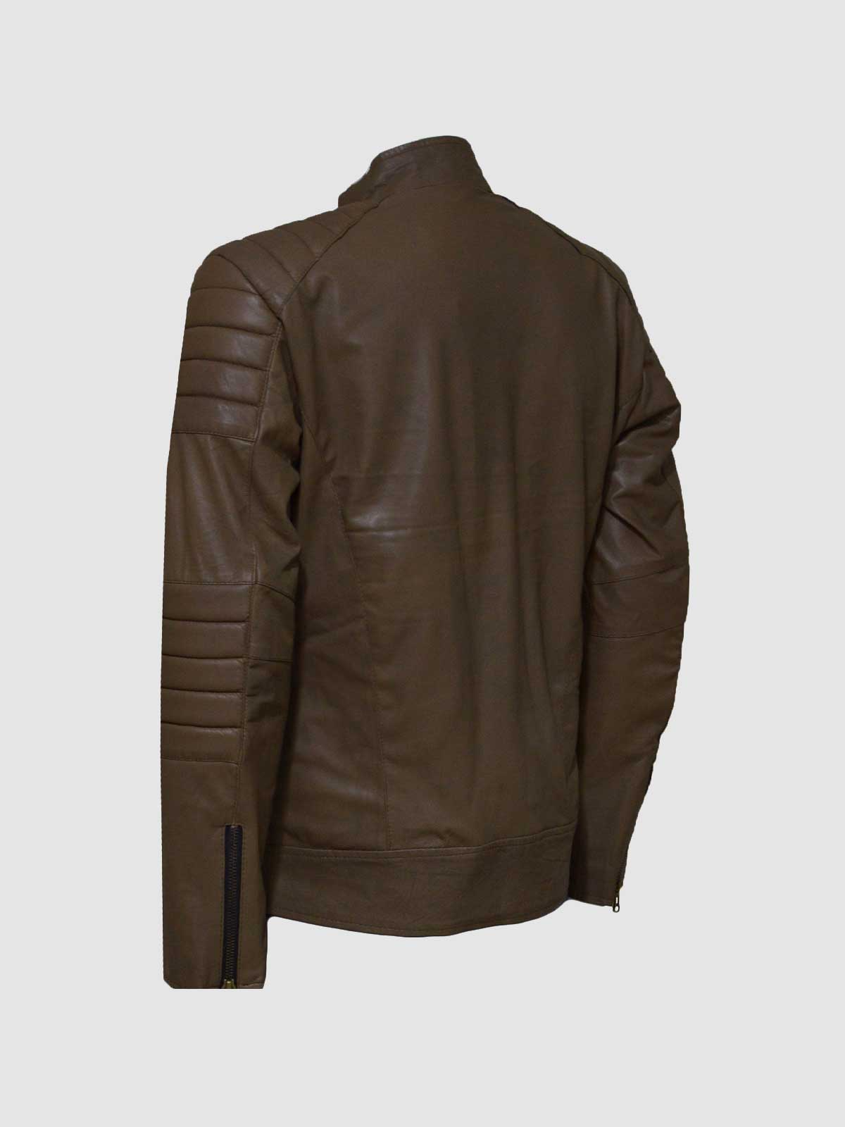 Men's Brown Biker Leather Jacket – Motorcycle Casual Style