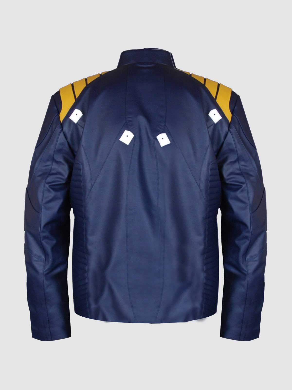 Men's Blue Biker Leather Jacket – Motorcycle Celebrity Style