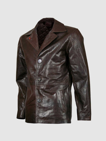 Men's Black Blazer Leather Jacket – Casual Formal Style