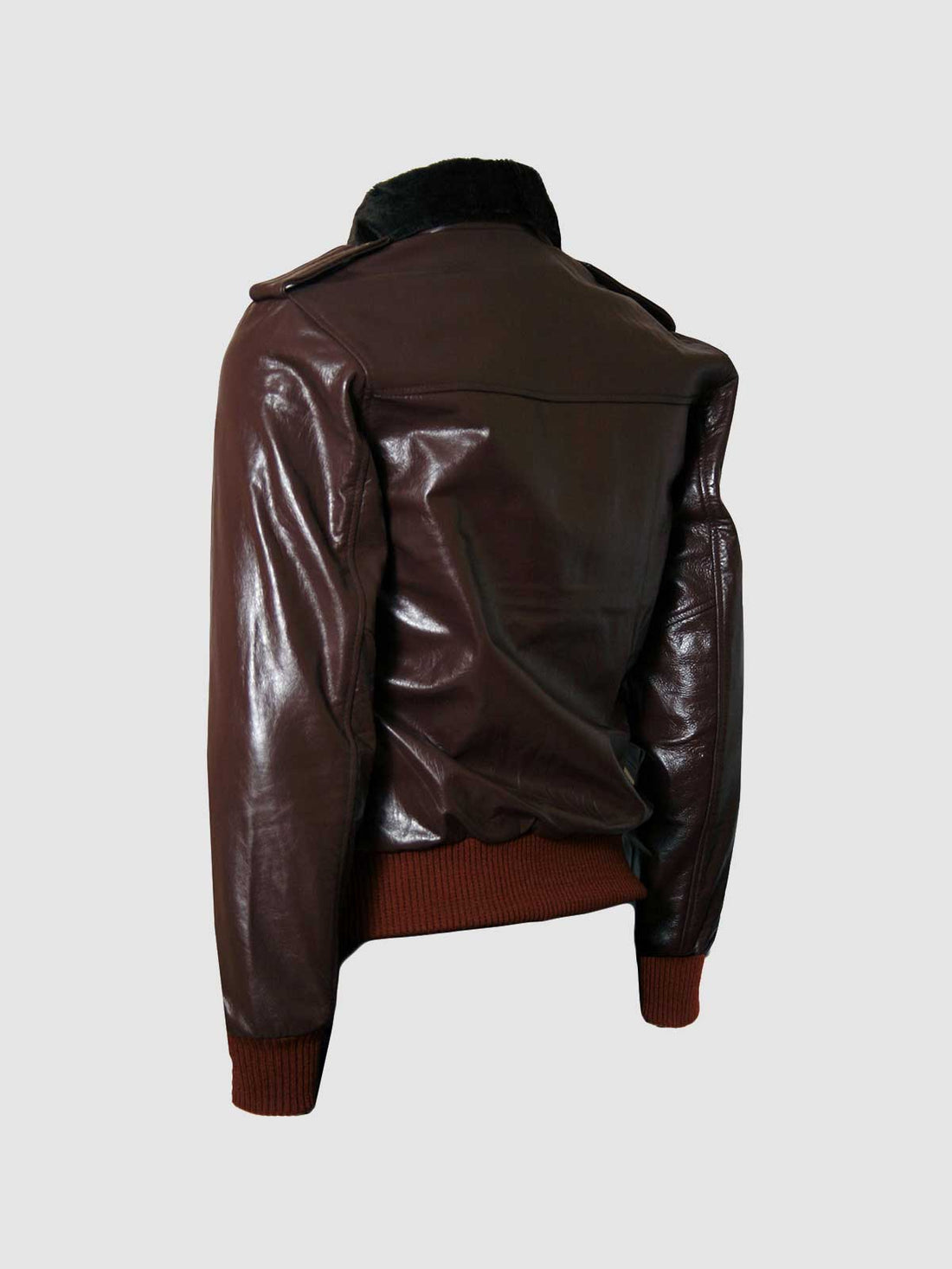 Men's Brown Bomber Leather Jacket – Casual Streetwear Style